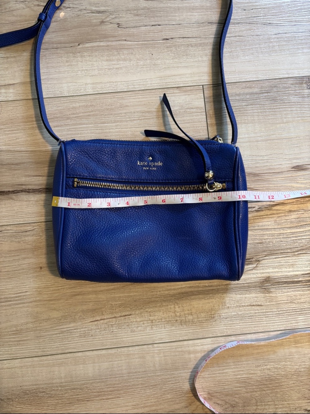 Kate Spade Kate Spade Pebbled Leather Top Zip Crossbody Sapphire - Picture 11 of 13